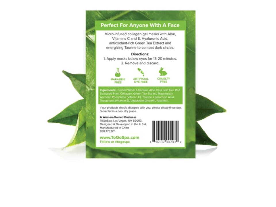 Green Tea Eye Collagen Gel Mask by To Go Spa (3 mask pack)