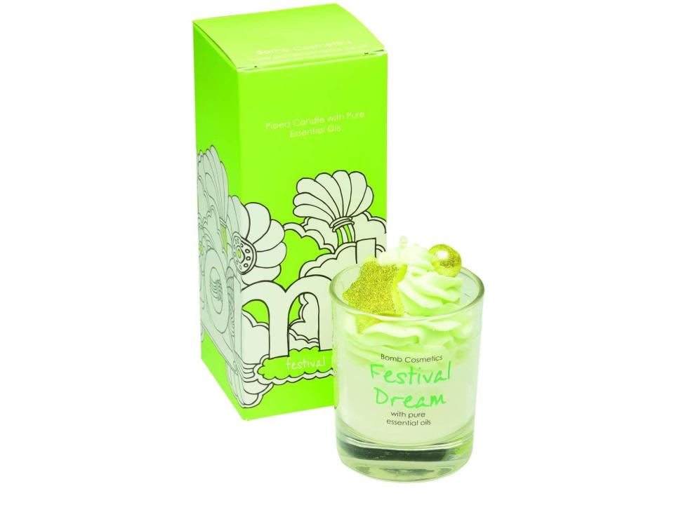 Festival Dream Hand-Piped Soy Blend Candle by Bomb Cosmetics